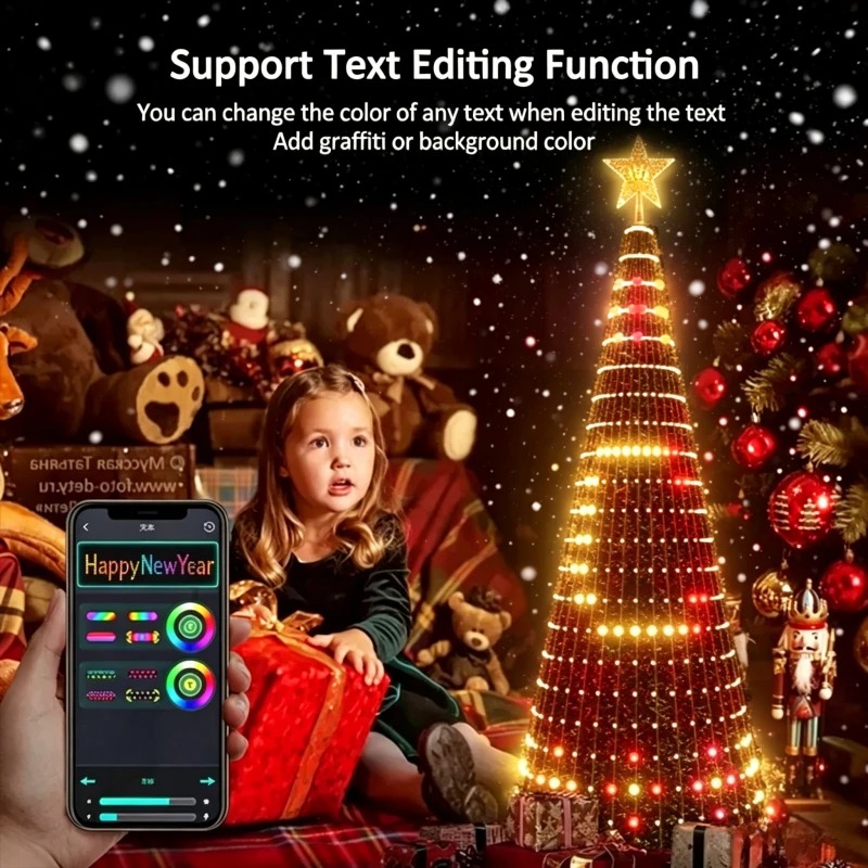Lighting Tree Decor - Inteligentna lampka RGB na czub choinki,