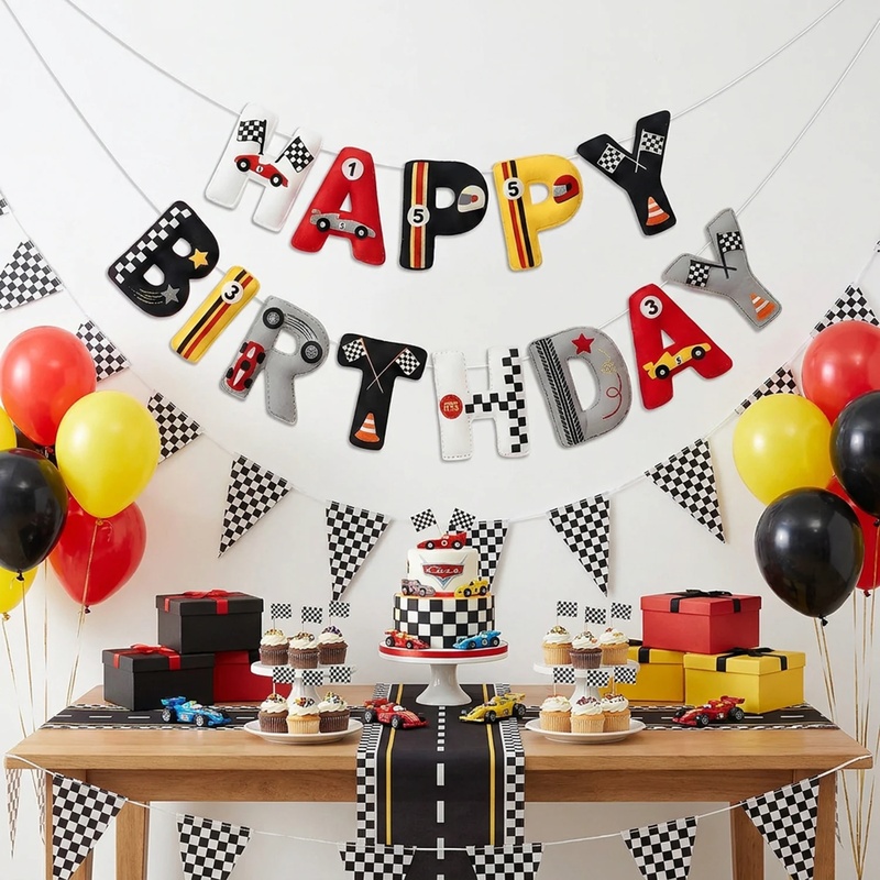 Lighting Mcqueen Decor - Gotowy do użycia baner urodzinowy w