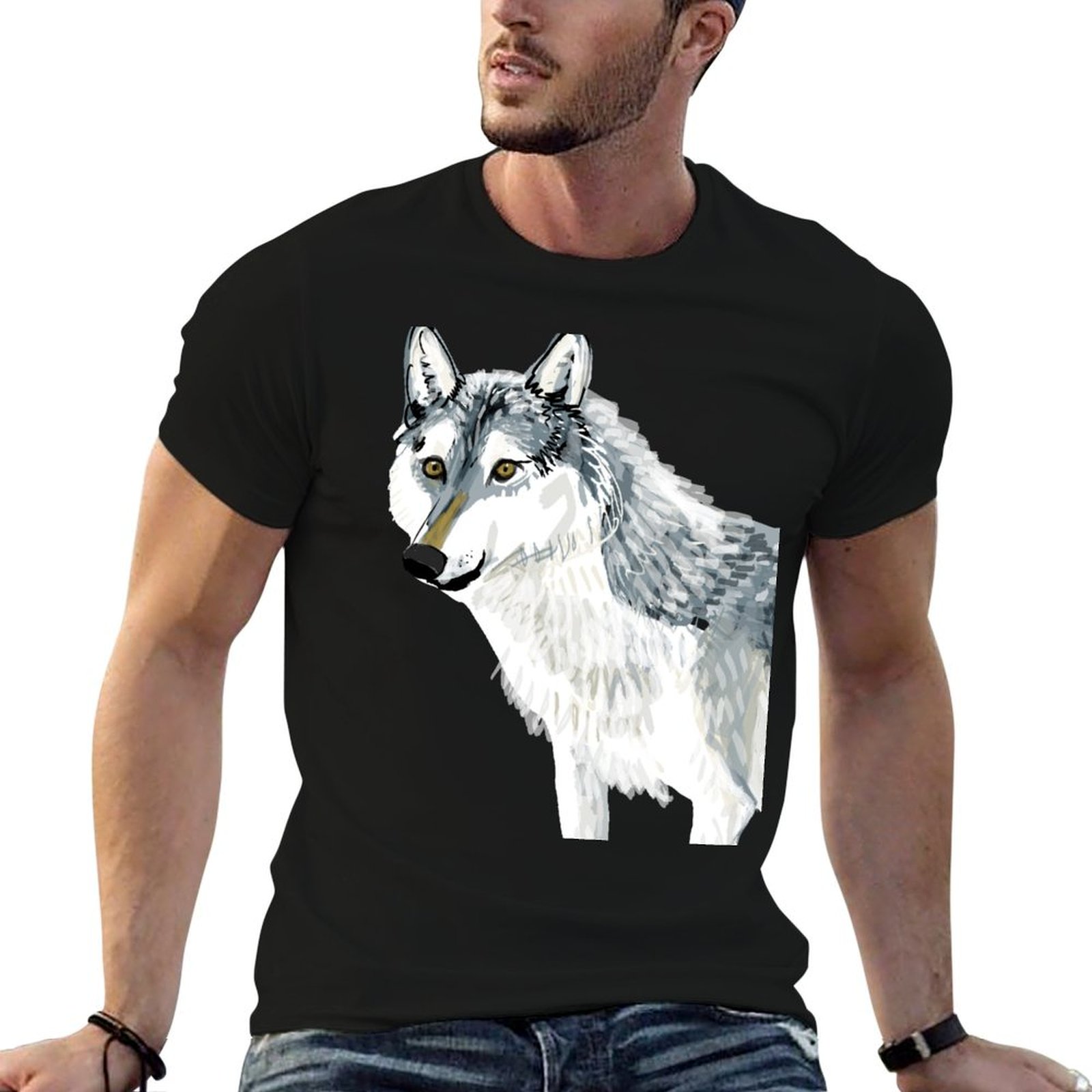 Alberta Lighting & Decor Reviews - Koszulka Totem Alberta Wolf, codzienna, lekka,