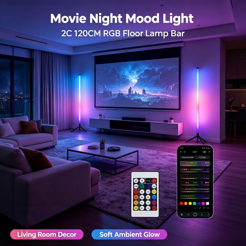 Decor Lighting Floor Lamps - 2 sztuki narożnych lamp podłogowych LED