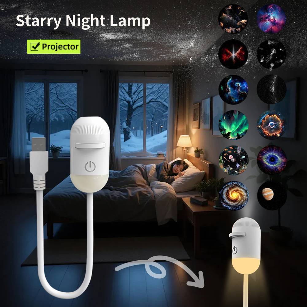 Lighting Decoration In Bedroom - Mini Projektor Gwiazd Galaxy Lampka Nocna