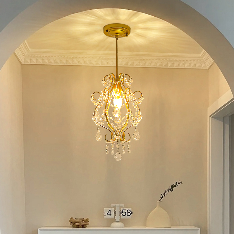 Lighting Home Decor Items - Amerykański kryształowy mały żyrandol w średniowiecznym