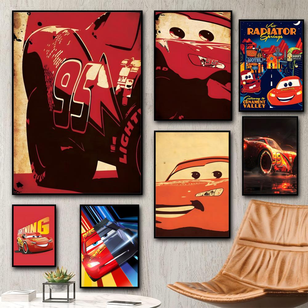 Lighting Mcqueen Decor - Szybki Zygzak McQueen Klasyczny Obraz Kaligrafia
