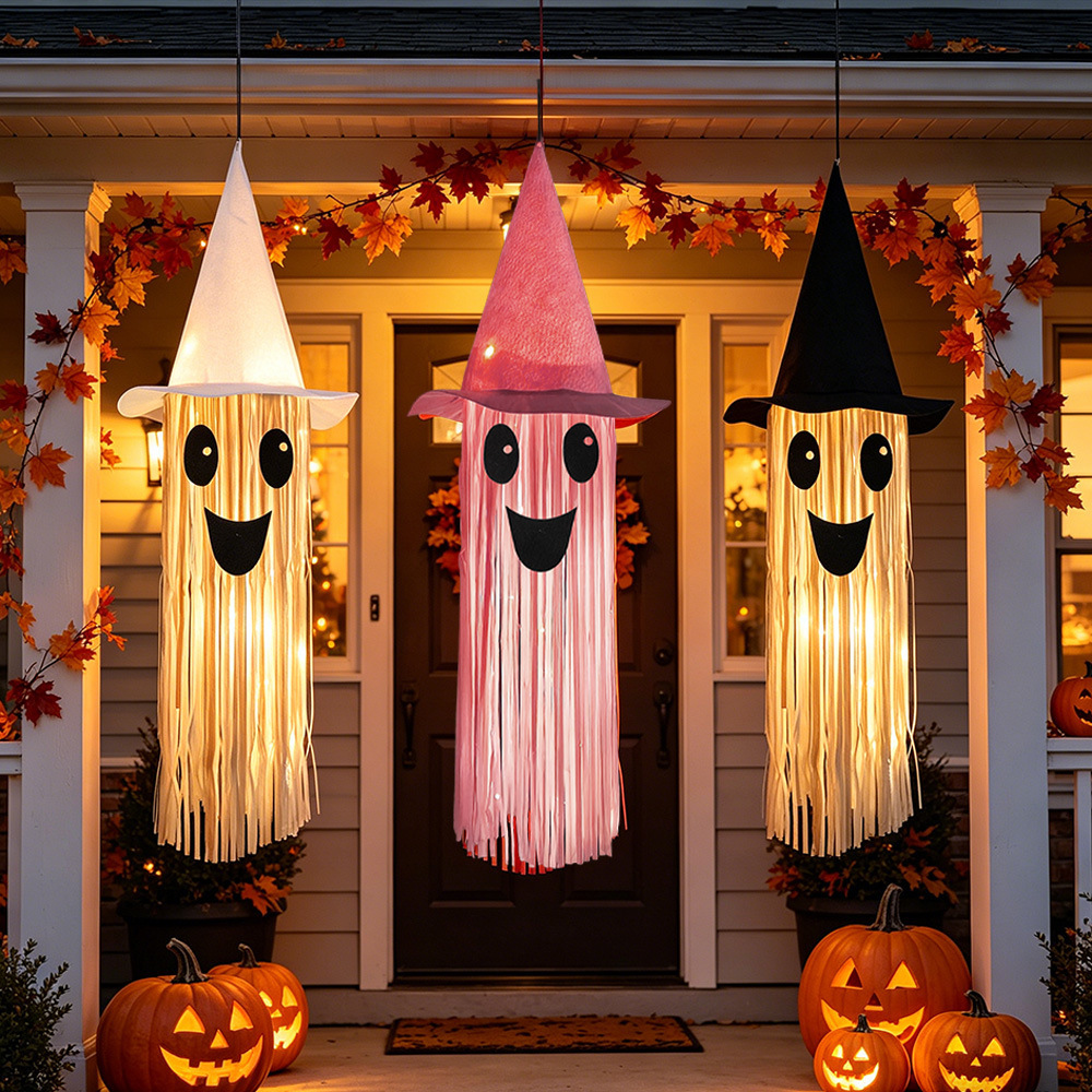 Lighting Tree Decor - Świecący kapelusz wiedźmy na Halloween, wisząca