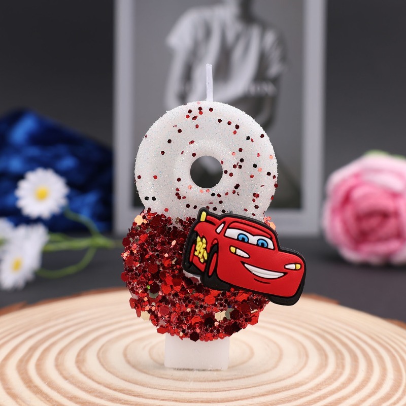 Dekoracja tortu z cyframi 0-9  – Lighting Mcqueen Decor recenzja i cena