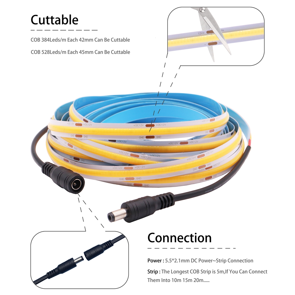 FOB COB LED Strip 480LEDs/m 52 – Lighting Decor And More recenzja i cena